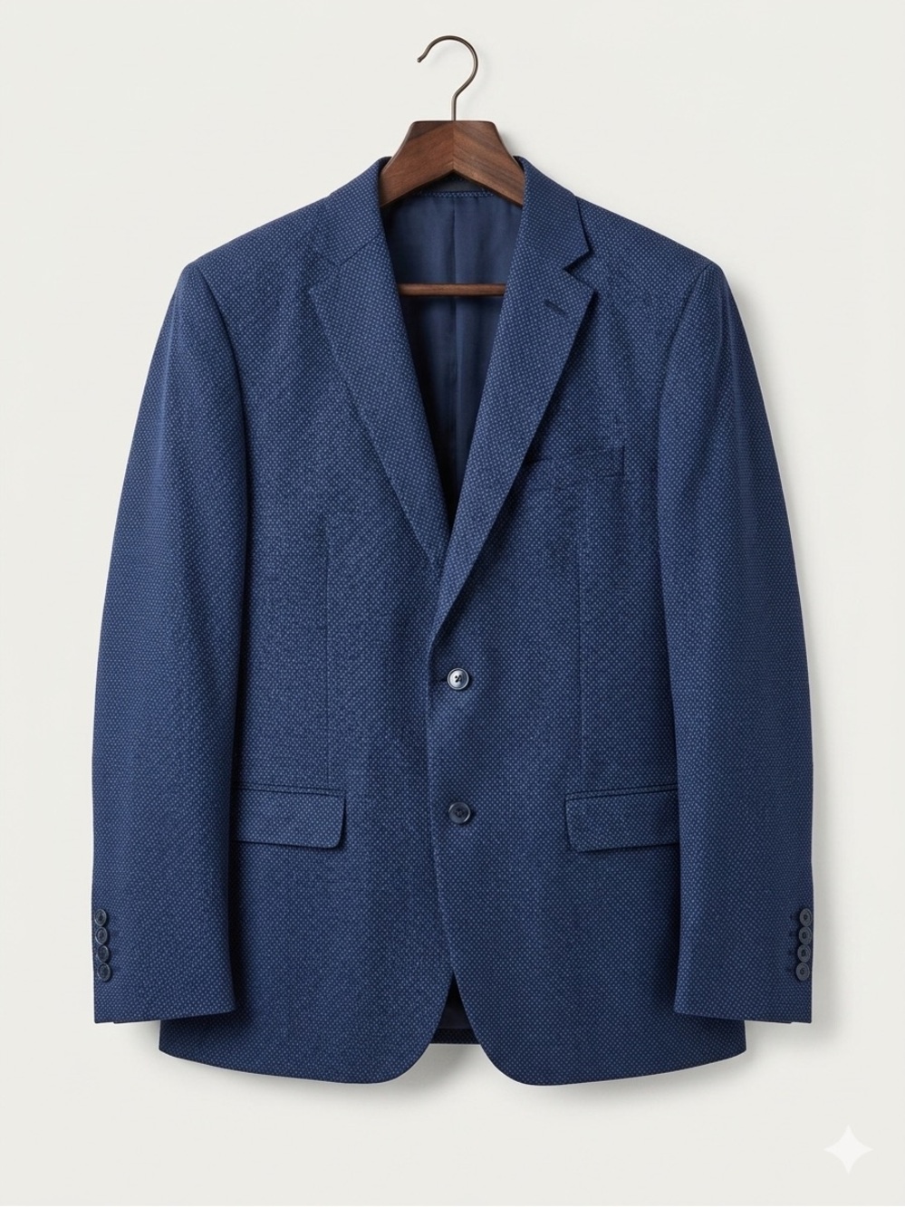 Calvin Klein Men's Blue 100% Wool Textured Blazer Jacket Size 48R Made in India